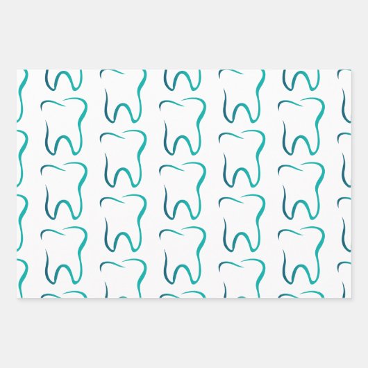 歯科用歯歯科医療用画像パターン ラッピングペーパーシート (正面)