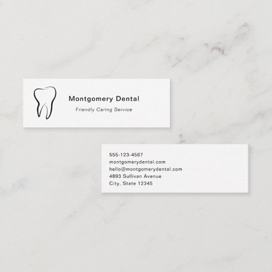 歯科用歯歯科診療口腔衛生 スキニー名刺 (正面/裏面)