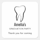 歯科用歯歯科診療科卒業 スクエアシール (正面)