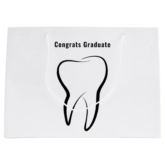 歯科用歯歯科診療科卒業 ラージペーパーバッグ (正面)