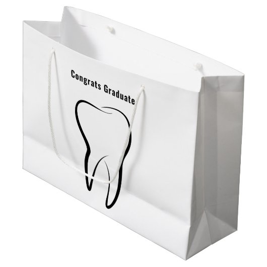 歯科用歯歯科診療科卒業 ラージペーパーバッグ (正面アングル)