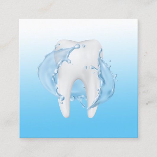 歯科用歯水スプラッシュプロフェッショナル歯科医 スクエア名刺 (正面)