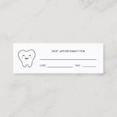 歯科用歯牙ロゴ歯科衛生士アポイントメント スキニー名刺 (正面)