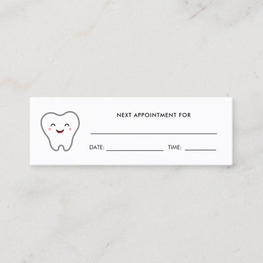 歯科用歯牙ロゴ歯科衛生士アポイントメント スキニー名刺 (正面)