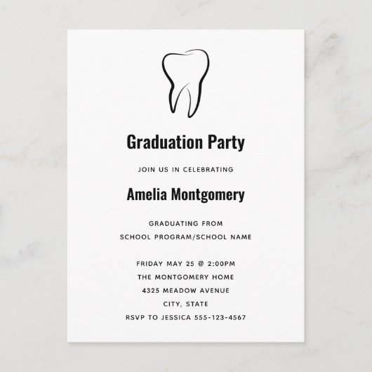 歯科用歯科グラフィック歯科卒業 ポストカード (正面)