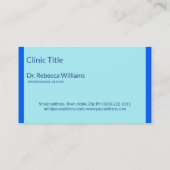 歯科用歯科ブルーティースアポイントメントリマインダー 名刺 (裏面)