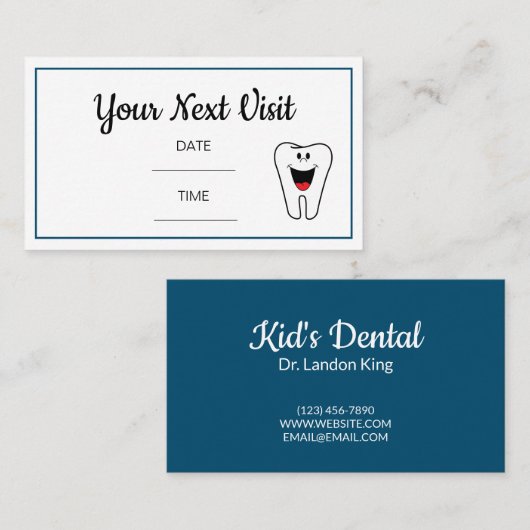 歯科用歯科医アポイントメントカード 名刺 (正面/裏面)