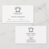 歯科用歯科医院歯のホワイトニングアポイントメント 名刺 (正面/裏面)