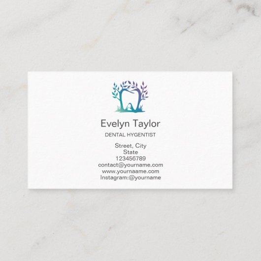 歯科用歯科医院歯のホワイトニングアポイントメント 名刺 (裏面)