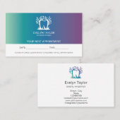 歯科用歯科医院歯のホワイトニングアポイントメント 名刺 (正面/裏面)