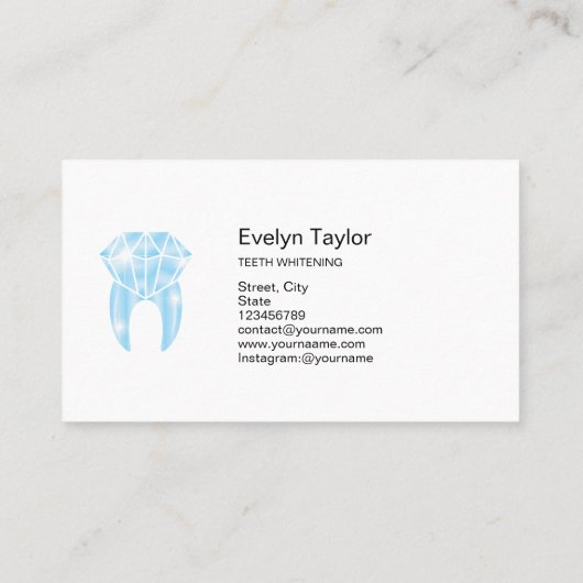 歯科用歯科医院歯のホワイトニングスマイル 名刺 (裏面)