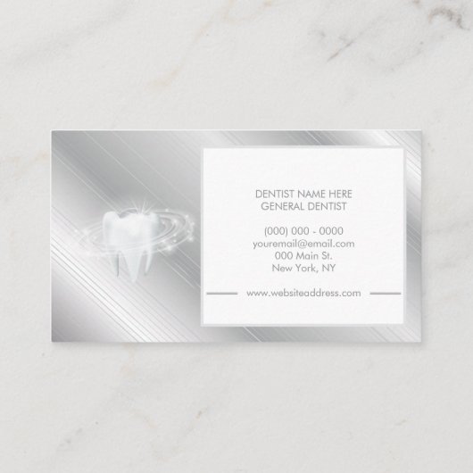 歯科用歯科医院歯ホワイトニングスマイル銀 名刺 (裏面)