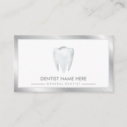 歯科用歯科医院歯ホワイトニングスマイル銀 名刺 (正面)