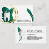 歯科用歯科医院歯ホワイトニングフローラバス 名刺 (正面/裏面)