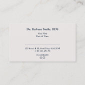 歯科用美容歯科用炭ミニマル 名刺 (裏面)