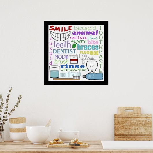 歯科用語サブウェイアート ポスター (キッチン)