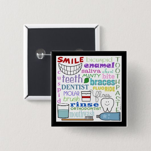 歯科用語サブウェイアート 缶バッジ (正面&裏面)