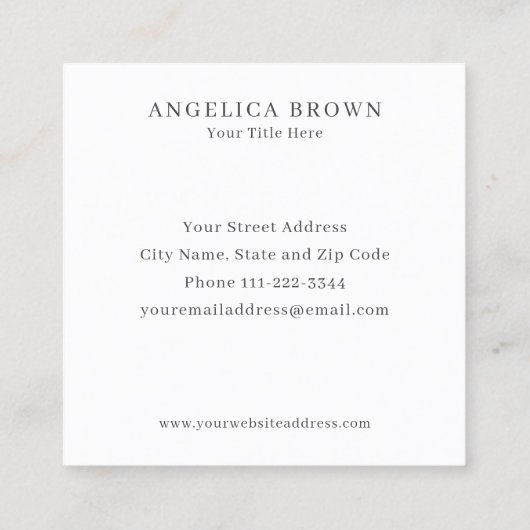 歯科用金ゴールド歯名刺 スクエア名刺 (裏面)