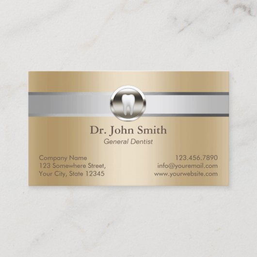 歯科用銀ストライプ金ゴールド歯科アポイントメント 予約カード (正面)