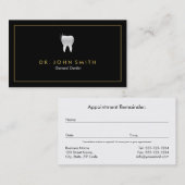 歯科用黄金フレーム黒歯歯歯科用 予約カード (正面/裏面)