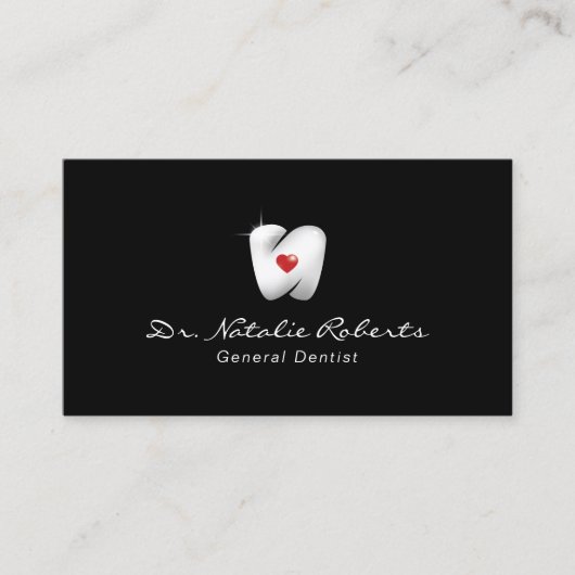 歯科用3Dハート歯ロゴプロフェッショナル歯科医 予約カード (正面)