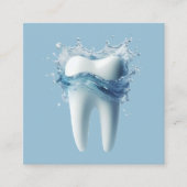 歯科用3D歯および水エレガント歯科医 スクエア名刺 (正面)