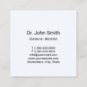 歯科用3D歯および水エレガント歯科医 スクエア名刺 (裏面)