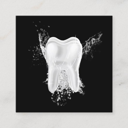 歯科用3D歯プロフェッショナル歯科医 スクエア名刺 (正面)