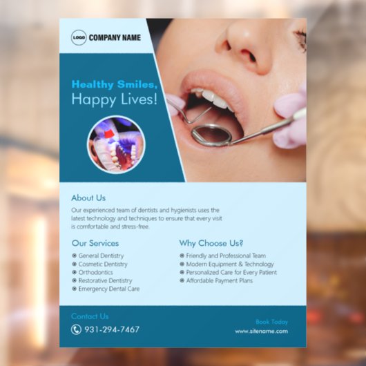 歯科病院のカスタム窓の貼り ウィンドウサイン (シート2)