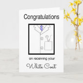 歯科白いコートのお祝いカード カード (黄色い花)