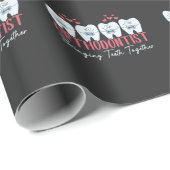 歯科矯正医で歯を結ぶ可愛いブレース ラッピングペーパー (ロールコーナー)