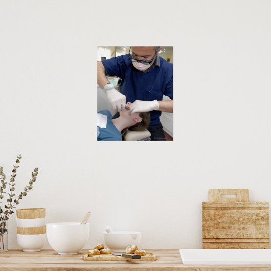 歯科矯正医の歯の矯正器具 ポスター (キッチン)