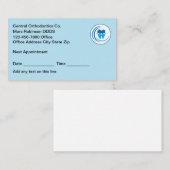 歯科矯正医アポイントメントの名刺（一括） 予約カード (正面/裏面)