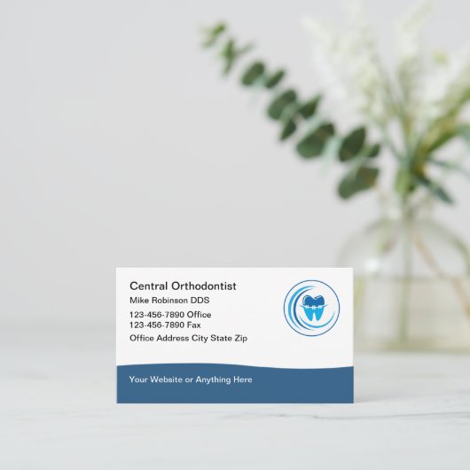 歯科矯正医アポイントメントモダン名刺 名刺 (スタンド正面)