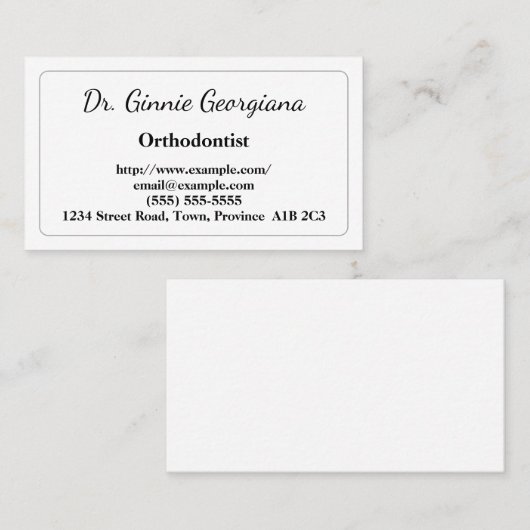 歯科矯正医シンプル名刺 名刺 (正面/裏面)