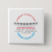 歯科矯正医ブレース歯科サービスのプロモーションボタン 缶バッジ (正面)