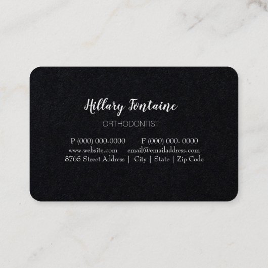 歯科矯正医ブレース歯科医標準名刺 名刺 (裏面)