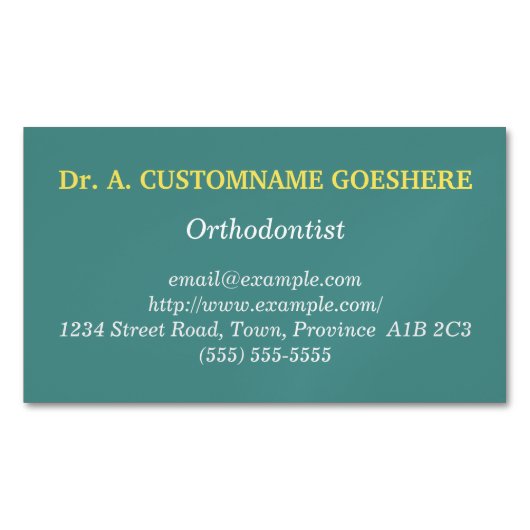 歯科矯正医ミニマル磁気名刺 マグネット名刺 (正面)