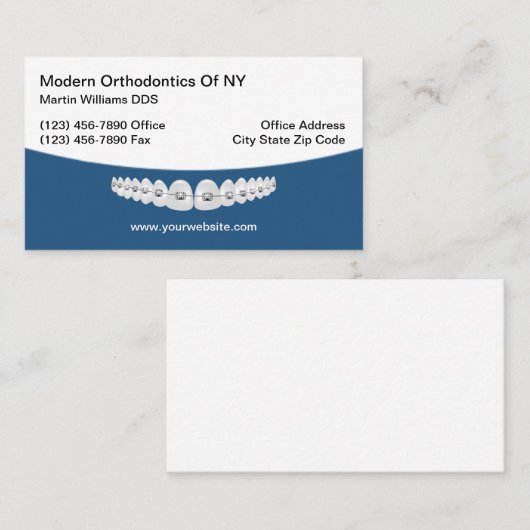 歯科矯正医モダン矯正歯科用名刺 名刺 (正面/裏面)