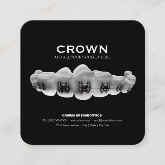 歯科矯正医付きアポイントメントカード名刺 予約カード (正面)