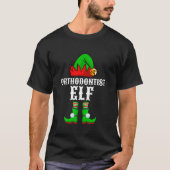 歯科矯正医小妖精や小人歯列矯正歯科クリスマスクリスチム Tシャツ (正面)