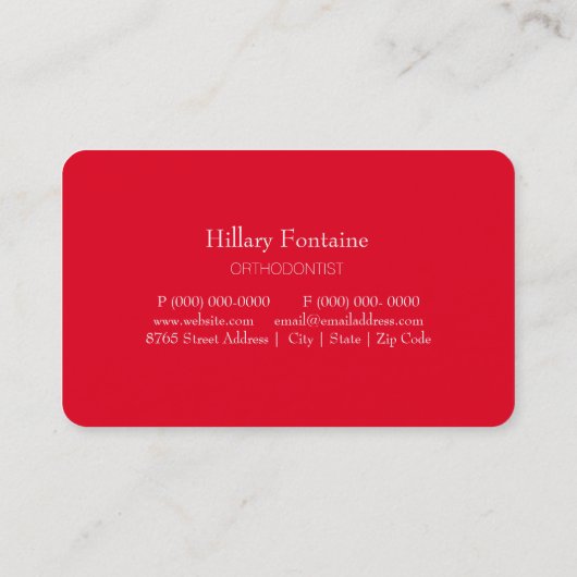 歯科矯正医歯医者の標準名刺 名刺 (裏面)