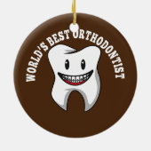 歯科矯正医歯医者の歯が歯列矯正術を受け入れる セラミックオーナメント (裏面)