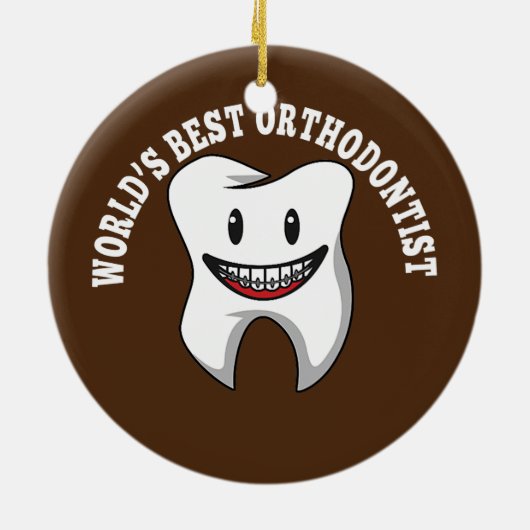 歯科矯正医歯医者の歯が歯列矯正術を受け入れる セラミックオーナメント (裏面)