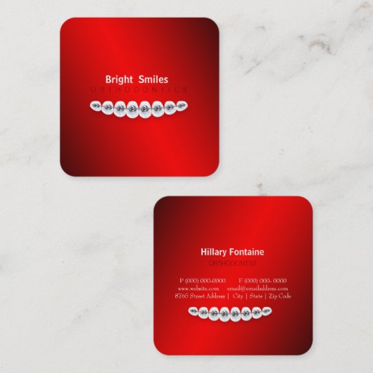 歯科矯正医歯科矯正用名刺 スクエア名刺 (正面/裏面)