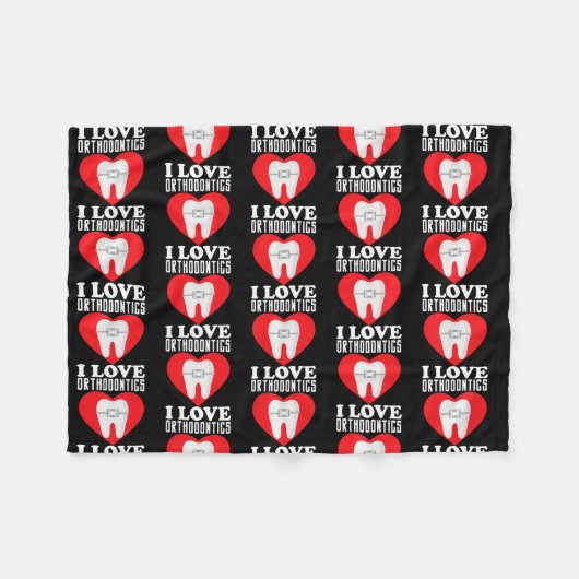 歯科矯正医歯科I Love歯列矯正 フリースブランケット (正面(横))