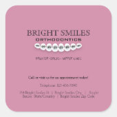 歯科矯正医矯正歯科用ビジネスプロモーションステッカー スクエアシール (正面)