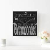 歯科矯正医 スクエア壁時計 (ホーム)