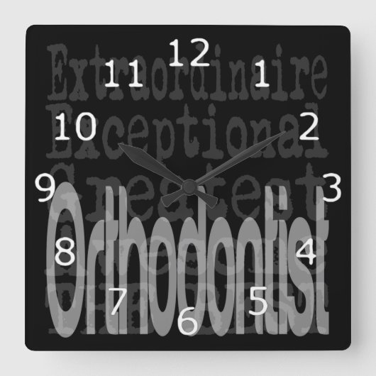 歯科矯正医 スクエア壁時計 (正面)