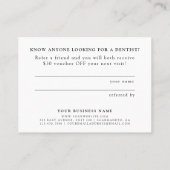 歯科紹介プログラム共有スマイル水彩 紹介カード (裏面)